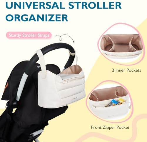 mommore Diaper Bag Tote with Stroller Organizer, Puffy Travel Baby Tote - Image 4