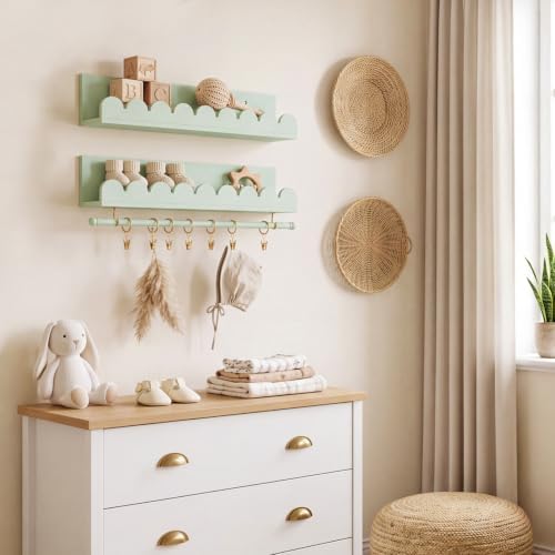 Qunclay Nursery Floating Shelves Headband and Bow Holder - Image 5