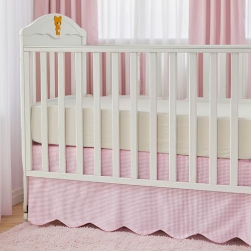 Brandream Scallop Edge Cotton Crib Skirt, Baby Boy Girl Gender Neutral Crib - Image 6