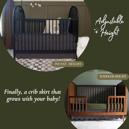 100% Microfiber Scalloped Crib Skirt 28"x 52" - Image 3