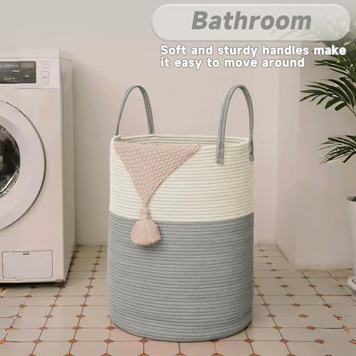 JMvicyroam 80L Cotton Rope Laundry Basket Hamper - Image 5