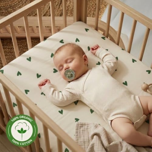 Crib Sheets, 100% Organic Cotton Muslin, Fitted 28"x52" Standard - Image 4