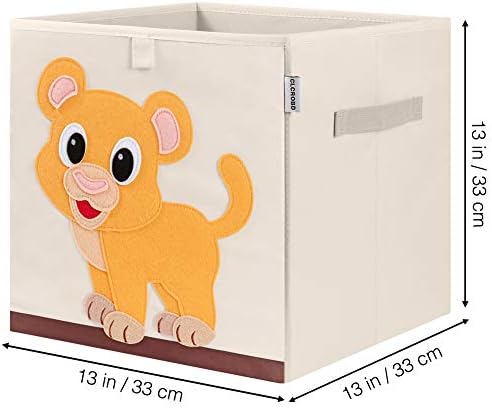 13 Inch Animal Cube Storage Bins, Foldable Fabric Kids Toy Box & Toy Chest - Image 2