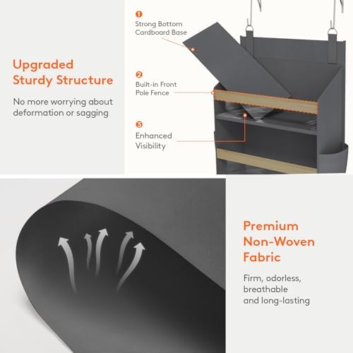 Lifewit 1 Pack Over the Door Organizer 6 Section Hanging Storage, Dark Gray - Image 5