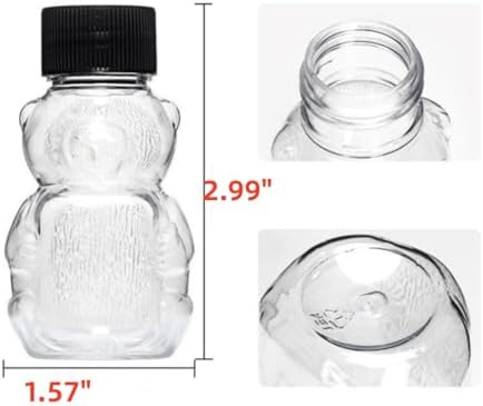 6 Pack Honey Bear Bottle 2oz Bear Shape Clear Empty Honey Bottles Honey Jar - Image 2