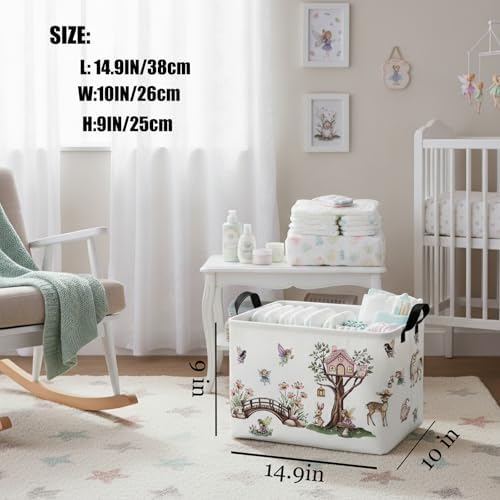 Kid Cute Rectangle Storage Basket Baby Toy Clothes Storage Bin Nursery Playroom - Image 2