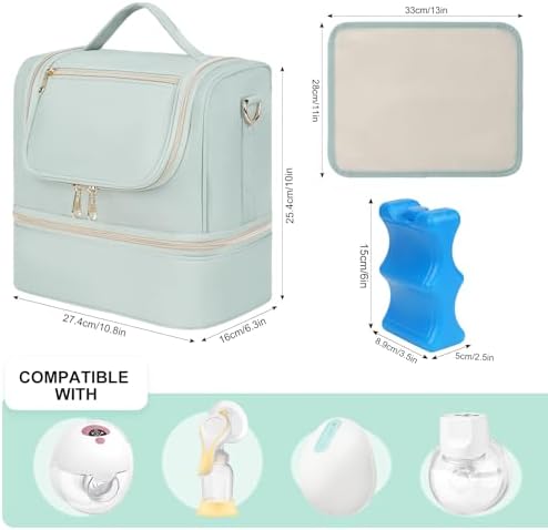 Wearable Breast Pump Bag with Cooler Compartment Fits - Image 2