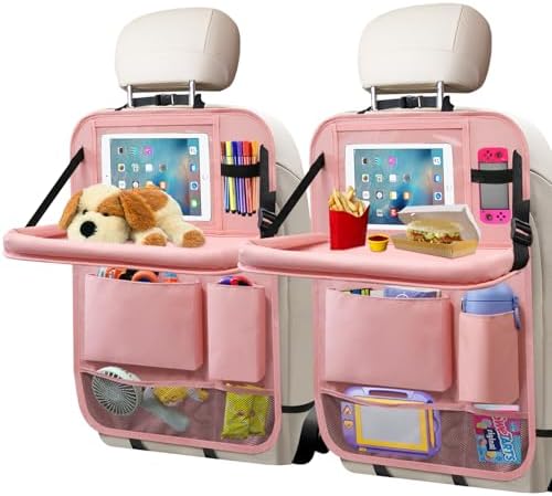 Car Backseat Organizer with Tray, Seat Back Table Holder with 6 Storage Pockets by EtreJeune