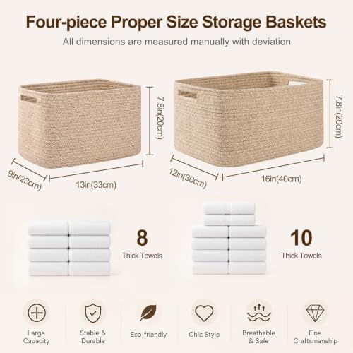 OIAHOMY 4 Pack Storage Baskets for Organizing 15L Cube Storage Bins Grey - Image 5
