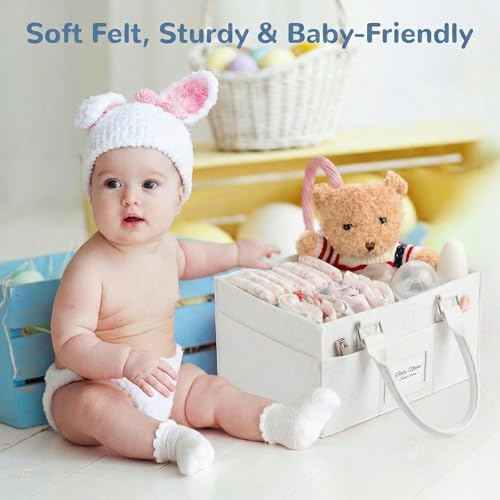 Baby Diaper Caddy Organizer, Collapsible Nursery Storage Basket - Image 6