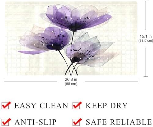 Bathtub Mat Non Slip 26.8x15.1In, Bathroom Decor PVC Shower Mats - Image 4