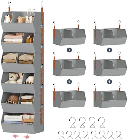 Hanging Closet Organizer Extra Large, Clothes Hanging Shelves by DiMJ