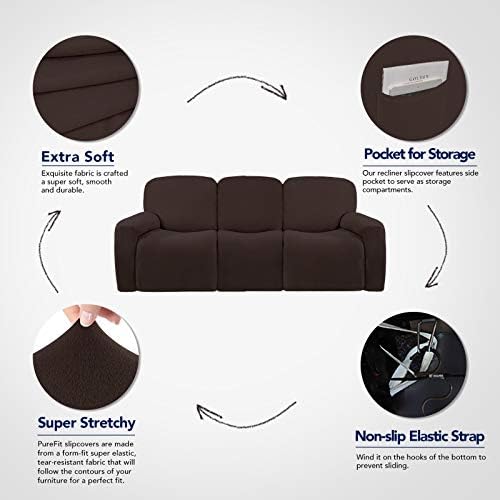 PureFit Super Stretch 3 Seats Recliner Sofa Couch Cover - Image 3