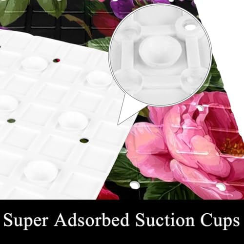 Shower Mat Non Slip 26.8 x 15.1 Inches, Tropical Flower Bathtub Mat Shower - Image 3