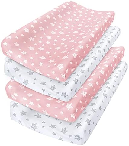 Changing Pad Cover for Girls, Soft Unisex Diaper Change Table Sheets by Moonsea