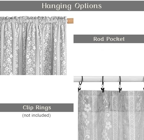 ASPMIZ Linen Kitchen Curtains 36 Inch Length, Double Layered Window Curtain 2 - Image 6