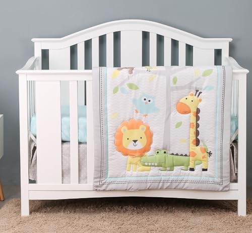 Animals 3pcs Baby Crib Bedding Set, - Image 3