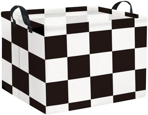 Rectangular Checkered Basket Storage Bin Collapse Storage Basket by TIBAOLOVER