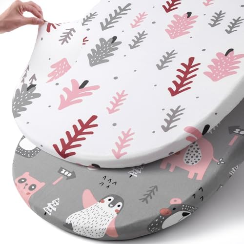 Stretch Fitted Bassinet Sheet Set BROLEX 2 Pack Cradle Sheets by BROLEX