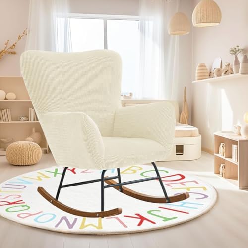 Levoberg Nursery Rocking Chair Cover Stretch Rocker Glider Chairs Cover - Image 2