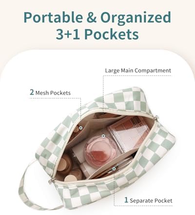 Narwey Travel Toiletry Bag for Women, Dopp Kit Men, Medicine Bag - Image 2