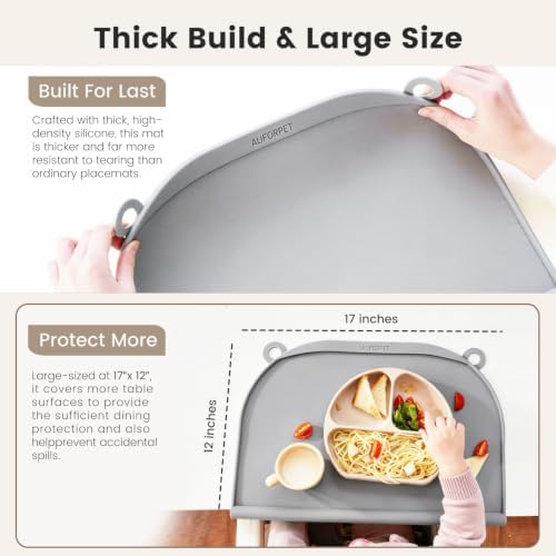 Large Silicone Placemat, Raised Edge Leakproof, Non-Slip - Image 4