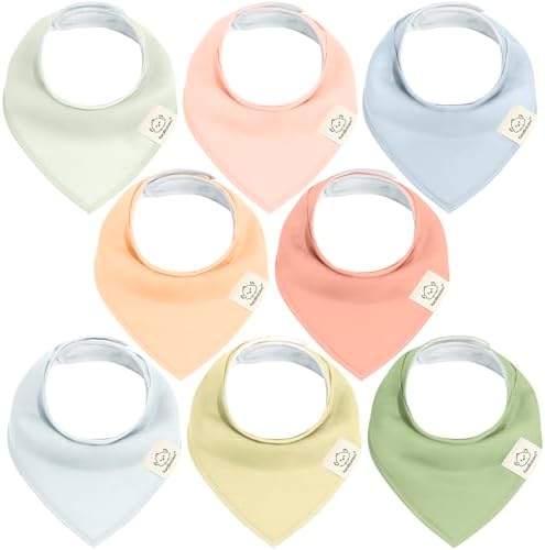 KeaBabies 8pk Organic Baby Bandana Bibs by KeaBabies