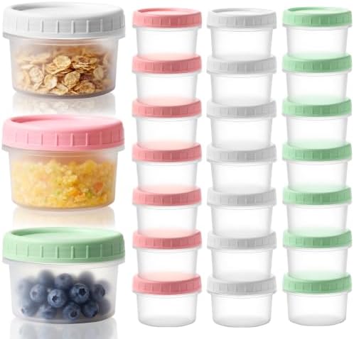 24 Pack 4 oz Small Plastic Containers by GGOLDMER
