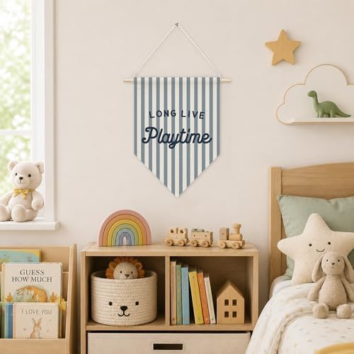 KYTWSFWS Kids Playroom Wall Art Pennant Flag, Long Live Playtime Wall Decor - Image 4