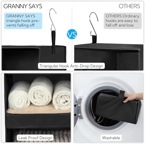 GRANNY SAYS 3-Shelf Hanging Closet Organizer, Foldable Storage - Image 6