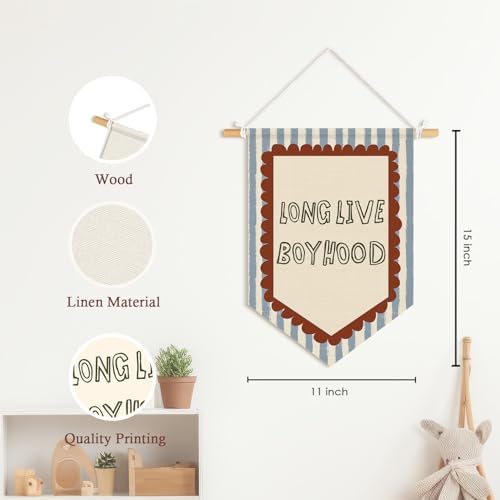 Boys Room Decor, Long Live Boyhood Wall Pennants Banners - Image 7