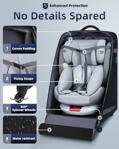 Car Seat Bag Backpack with Wheels - Image 6