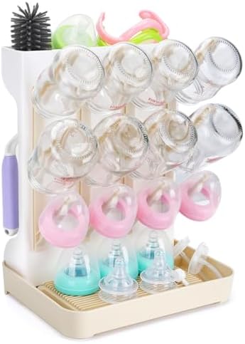 Baby Bottle Drying Rack: Space Saving Vertical Bottle Drying Holder by Unknown