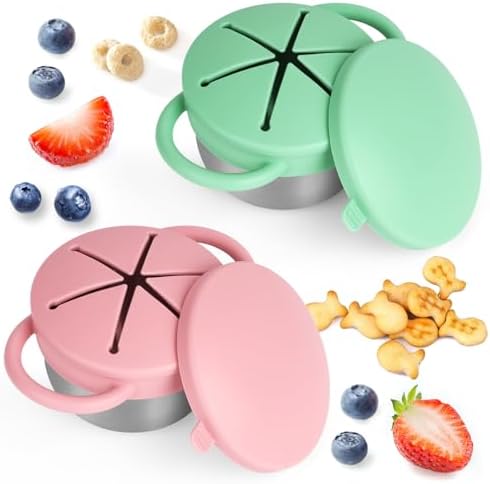 Daximo 2 Pack Snack Cups for Toddlers Spill Proof by Daximo