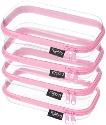 YQBRAO Clear Hard Shell Zipper Cases, 4 Small Cable Organizers by Unknown