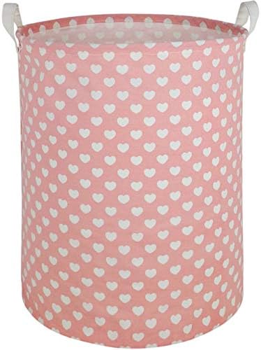 MAIZMZ Pink Laundry Basket Kids Hamper Storage Bins Girls Nursery Hamper by MAIZMZ