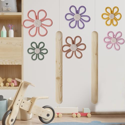 Boho Nursery Decor Daisy Flower Woven Macrame Wall Hanging 3 Size Daisy Flower - Image 6