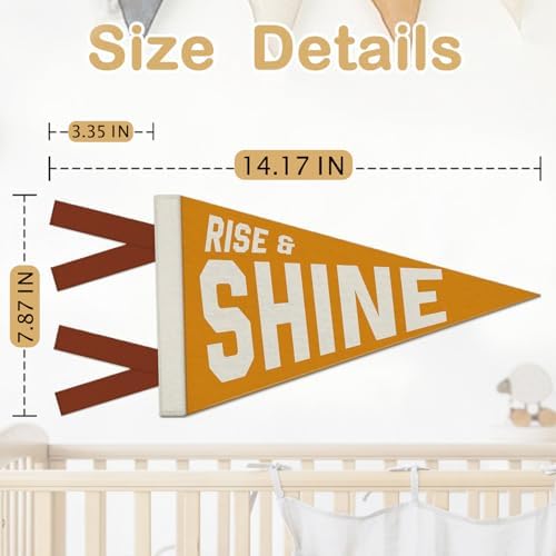 Kids Room Decor, Rise and Shine Inspirational Pennant Felt Banners Flags - Image 7