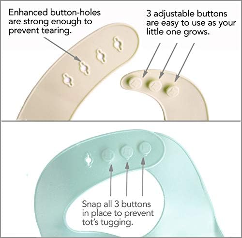 2-Pack Waterproof Silicone Baby Bib Lightweight Comfortable Easy-Wipe Clean - Image 3