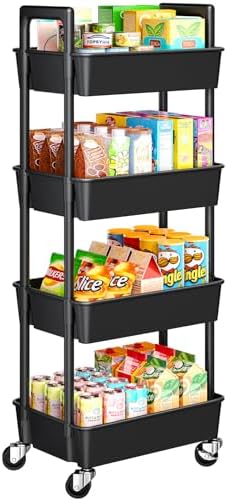 Pipishell 4-Tier Rolling Cart, Plastic Cart by Pipishell