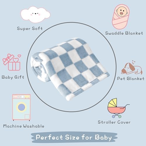 Yurhap Checkered Baby Blanket Fleece Baby Blankets - Image 7
