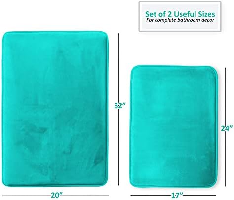 Clara Clark 2 Piece Bathroom Rugs Bath Mat Set, Velvet Memory Foam Bath Mats - Image 3