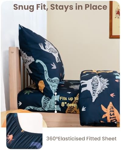 TinyPalsa 4-Piece Toddler Bedding Set, Toddler Bed Comforter Set - Image 6