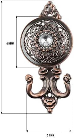 2Pcs Red Copper Crystal Curtain Hold Back Tieback Wall Hook Tassel Decor - Image 4