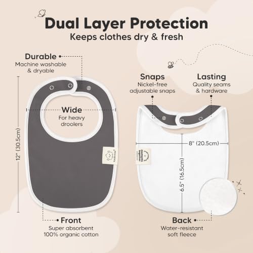 KeaBabies 8-Pack Organic Baby Bibs - Image 3