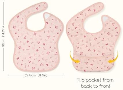 3 Pack Waterproof Baby Bibs for Eating, Mess Proof Feeding Bib - Image 5