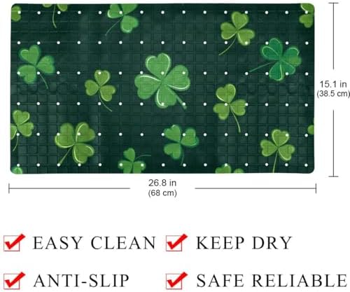 Shower Mat Non Slip, Clovers Pattern Anti Slip Bath Mat - Image 4
