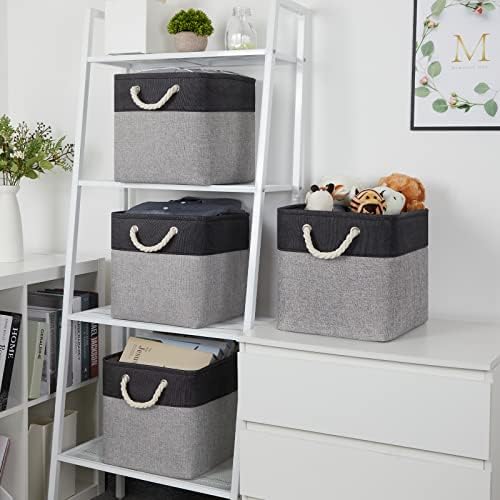 Temary 12 Inch Cube Storage Baskets 4 Pack Fabric Storage Bin - Image 2
