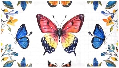 Bathtub Mat Non Slip 26.8x15.1 Inch, Butterflies Floral Shower Mat by Anna+Cowper