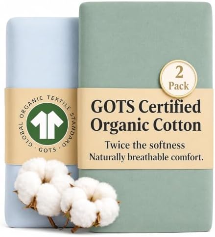 GOTS Organic Large Bedside Bassinet Sheets 35x20 by Purityfromthefirstsleep